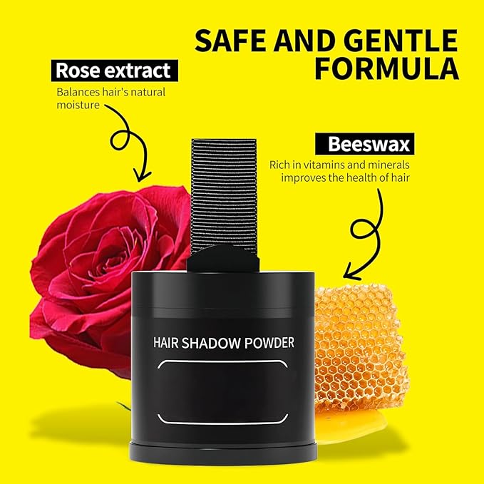 Gowwim Root Touch up Powder, Instantly Gray Hair Cover up Hairline Powder for Women & Men Waterproof and Sweatproof Root Cover Up Long-Lasting for Thinning & Loss Hair (Brown-1, 10G+1)
