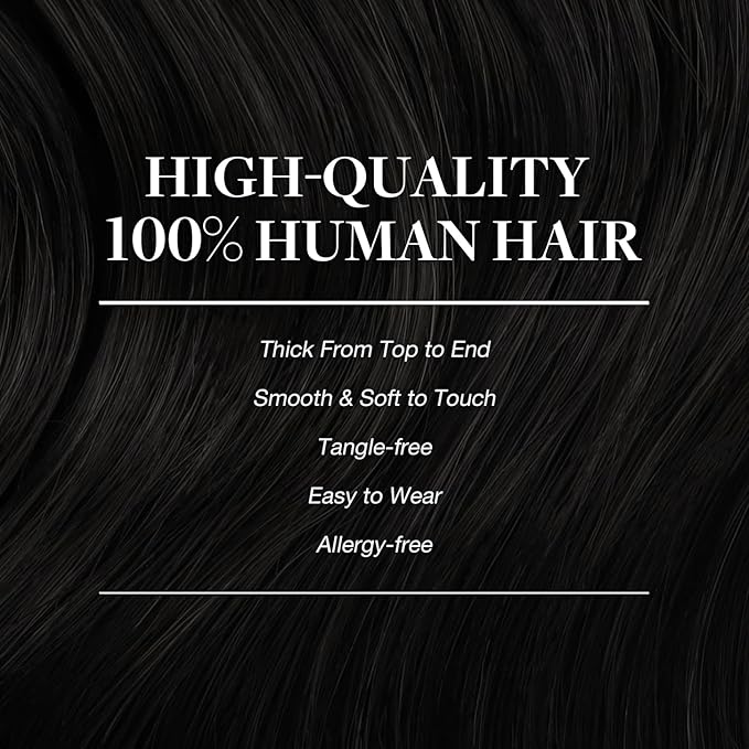 GOO GOO Clip in Hair Extensions Real Human Hair, Remy Human Hair Extensions Clip ins for Women, Natural Human Hair, 22inch 220g 9Pcs, #1 Jet Black