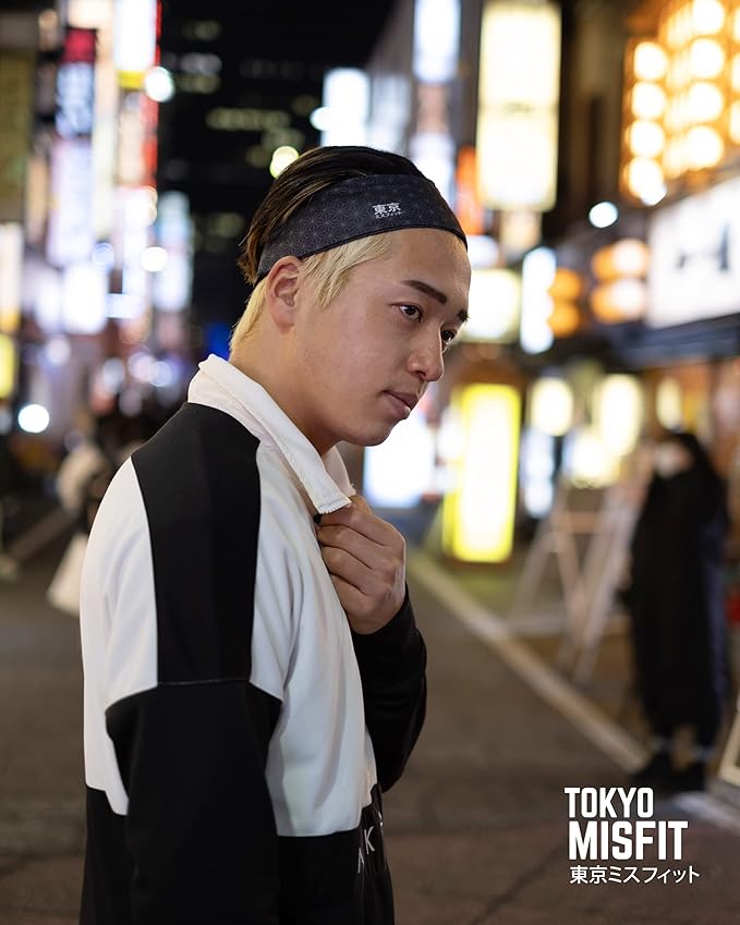 Tokyo Misfit - Japanese Headbands for Men & Women, Sweat Band, Workout, Yoga, Fashion, Running, Sports, Basketball, Bandana