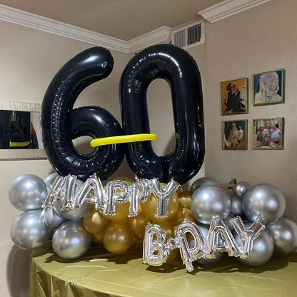 40 Inch Balloon Number 7 Black, Large Foil Number Balloons Set 0-9, Digital 7 - Image 5
