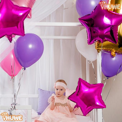 Hot Pink Star Balloons 18 Inch - Image 4