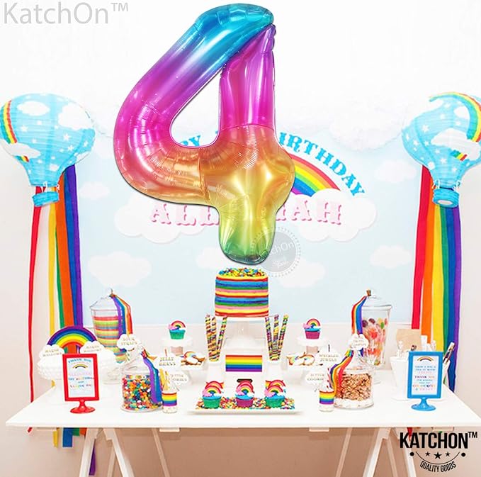 KatchOn Giant Rainbow 4 Balloon Number - Image 5
