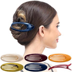 RC ROCHE ORNAMENT 6 Pcs Lay Flat Claw Hair Clips Women Curved Side Opening Slide Comb Strong Hold No Slip Grip Alligator Clamp French Barrette Thin Hair, Large Classic Multicolor