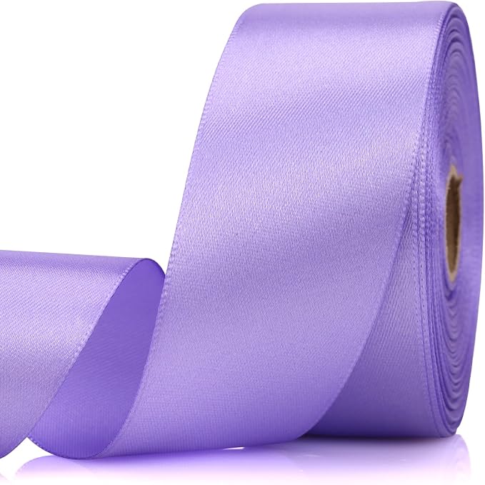 1-1/2 Inch 30 Yards Light Purple Solid Satin Ribbon by Unknown