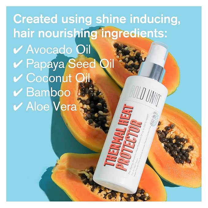 Heat Protectant Spray For Hair - Thermal Protector Up To 450ºF From Flat Irons & Hot Blow Dry - Light Weight Thermal Shield Protection Prevents Damage & Breakage, Sulfate & Paraben Free - 5.9 Fl.Oz