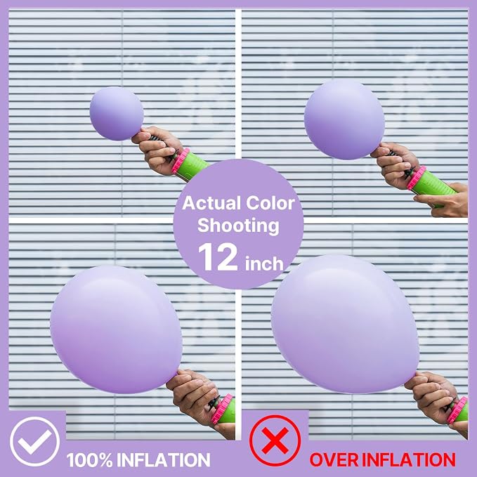 PartyWoo Lavender Balloons 101pcs Light Pastel Purple Lilac Purple Color | 12 - Image 4