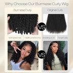 Burmese Curly Human Hair Wig with Spiral End 200% Density 360 Full HD Lace Front Wigs Human Hair Water Wave Wigs for Women 20Inch Pre Plucked with Baby Hair Tiny Knots Natural Black