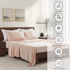 Luxury Bamboo Market | Queen Envelope Pillowcase Set | 100% Viscose Made from Bamboo | Organically Grown | Ultra Soft | Cooling | 2pcs [Vintage Pink]