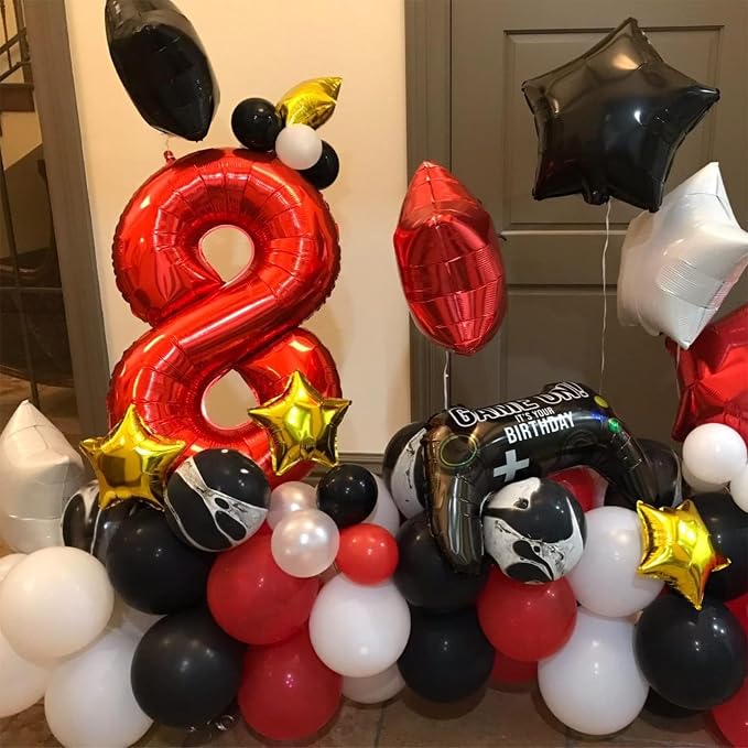 40 Inch Red Large Numbers Balloons 6, Self Inflating Digit 6 Helium Balloons - Image 4