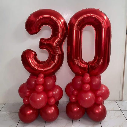 40 Inch Red 20 Number Balloons Giant 20 Balloons Red Birthday 20 Balloons 20th - Image 5