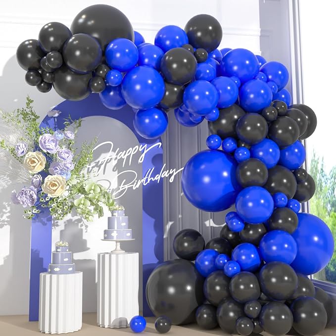 110pcs Black and Blue Balloons Garland Arch Kit, 18/12/10/5 Inch Balloons | by ZizasAry