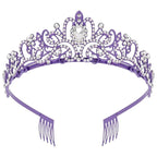 Didder Purple Tiara Crown Headband Princess Crowns for Women Girls with Combs Princess Tiaras for Little Girls Bridal Wedding Prom Birthday Party Halloween Princess Costume Crown