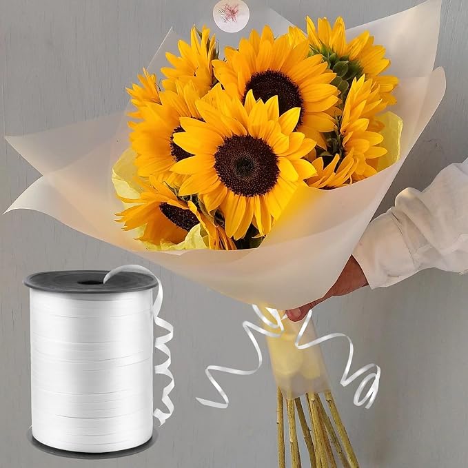 500 Yards White Curling Ribbon Metallic Balloon Roll - Image 5