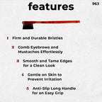 #963 Handmade Eyebrow Brush Tortoise Havana Acetate Smooth Tame Edges Style Eyebrows Detangling Parting Grooming Teasing Hair Styling Hairdresser Barber Hairdressing Wet Dry Pocket Women Men