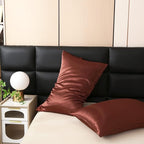 Tyfitb Satin Pillowcase for Hair and Skin, Coffee Pillowcases Set of 2, Cooling Pillow Cases Standard Size(20×26 Inches), Soft Luxury Satin Pillowcase with Envelope Closure