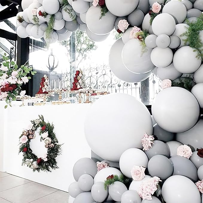 PartyWoo Grey Balloons 50pcs Light Pastel Pale Gray Color 12 Inch | Balloons - Image 5