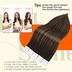 Full Shine Tape in Human Hair Extensions Balayage Tape in Hair 2/8/2 Dark Brown to Ash Brown Balayage Real Remy Human Hair Extensions Tape in Natural Hair 20pcs 30 Gram Double Sided Tape Hair 12 Inch