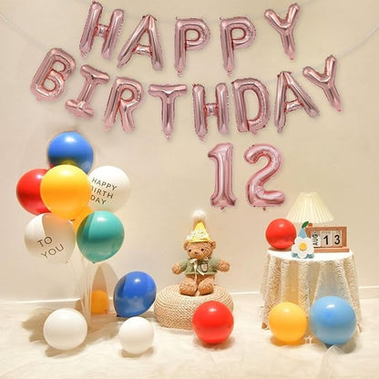 2 Set 20 Pcs Number Balloons 16 Inch Rose Gold 0-9 Number Mylar Foil Balloons - Image 5
