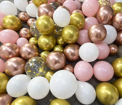 Rose Gold Pink White Balloon Garland Arch 160PCS Confetti Balloons Baby Shower - Image 7