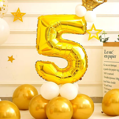 40 Inch Gold Number Balloons, Helium Mylar Foil Number Balloons - Image 2
