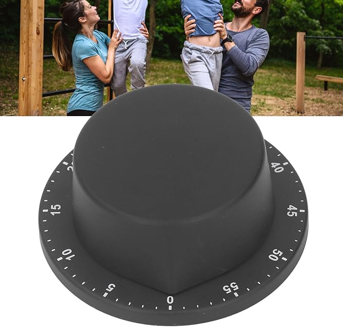 Wind Up Timer Magnetic Suction Outdoor Training 60 Minutes Manual Countdown Timer for Kitchen, Hair Color Processing (Black)