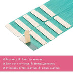 WENNALIFE Tape in Hair Extensions Human Hair Teal Green Tape in Extensions, 10pcs 25g 18 inch Remy Invisible Tape Ins Straight Colored Soft Real Human Hair Tape in Extensions Refill Set Extensions