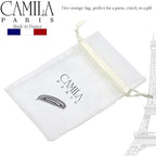 Camila Paris CP3366 French Hair Barrette Clip for Women, Handmade Gray White, Slide-in Metal-Free Closure, Strong Hold Grip Hair Clips for Girls, No Slip Durable Hair Accessories, Made in France