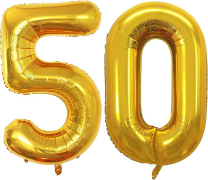 Number 50 Balloons for 50th Birthday Party Decorations, 42 Inch Jumbo Foil by GOER