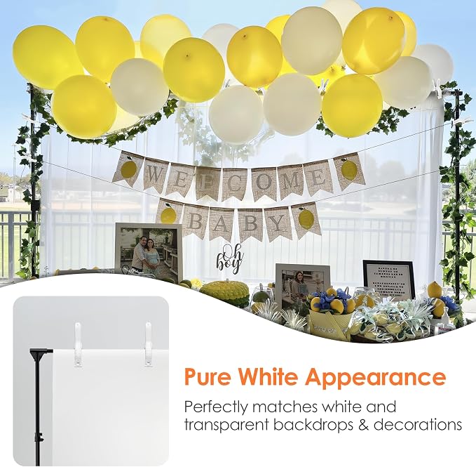 Spring Clamps Heavy Duty, 6in Plastic Backdrop Clips, 6 Pack White | Strong - Image 6