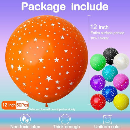 12 Inch Printed Star Multicolor Balloons - Image 2