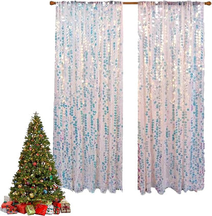 HH 9x8FT Iridescent Big Sequin Backdrop Curtains, Sequin Photo Backdrop Curtain - Image 5