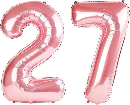 40 Inch Number 27 Balloons for 27th Birthday Party Decorations, 0-100 Jewelry by FOBELEC