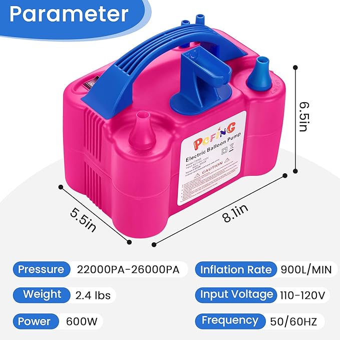 PCFING Balloon Pump Electric, Portable Balloons Inflator Blower Machine - Image 6