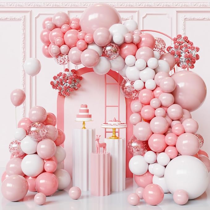Pink and White Balloons Arch Kit, Baby Shower, Gender Reveal, Birthday by FQZYLCH