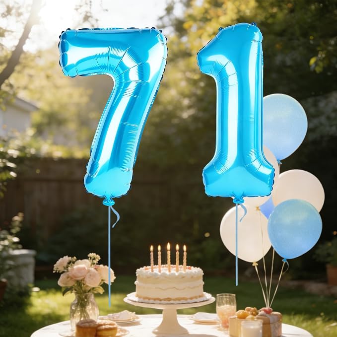40 Inch Number 71 Balloons for 71st Birthday Party Decorations, 0-100 Jewelry - Image 3