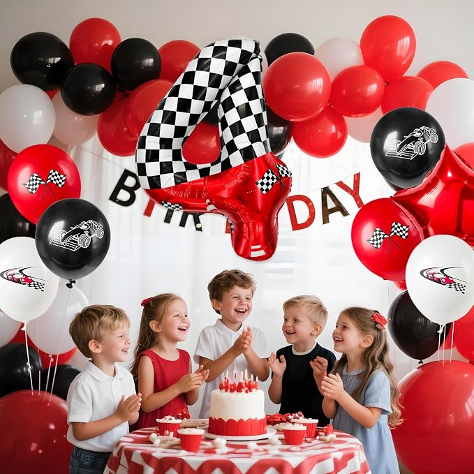 1 pack racing theme 40-inch digital foil balloon, featuring black and white - Image 6