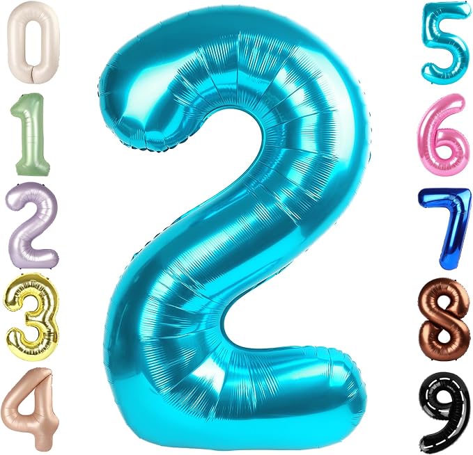 Number 2 Balloons 40 Inch for 2nd 22 Birthday Party Decorations, Light Blue | by Mluchee