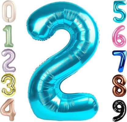 Number 2 Balloons 40 Inch for 2nd 22 Birthday Party Decorations, Light Blue | by Mluchee