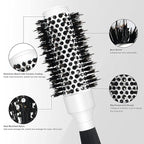 Round Brush For Blow Drying, Nano Tech Thermal Ceramic Ionic, Ball Tip Round Barrel Hair Brushes For Styling, 2 Clips and 1 Comb Included (2.54 inch with Bristles & Barrel 1.3 inch)…