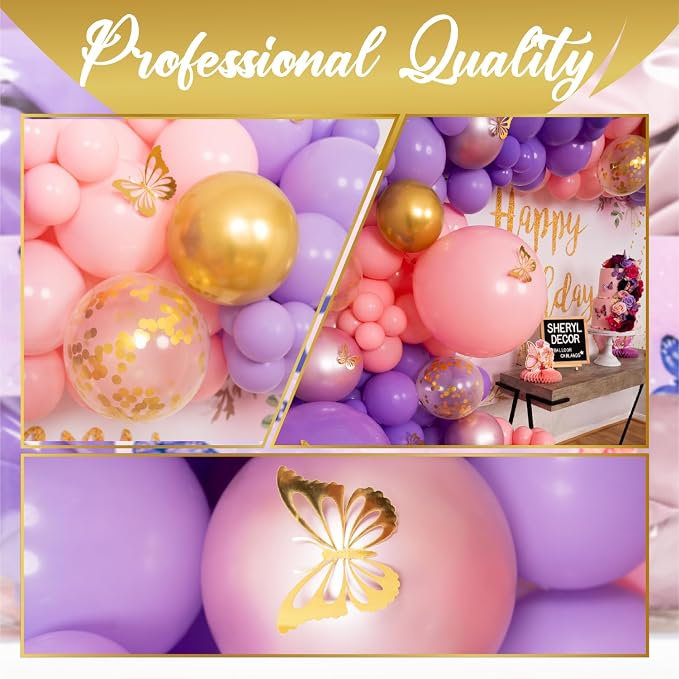 ALL-IN-1 Pink and Purple Balloon Arch Kit & Garland - Image 7