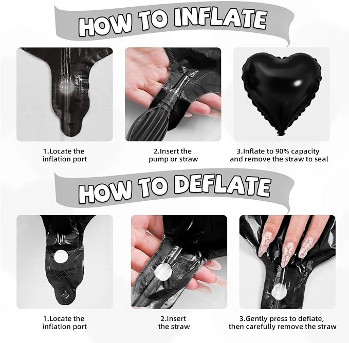 Black Heart Balloons - Image 3