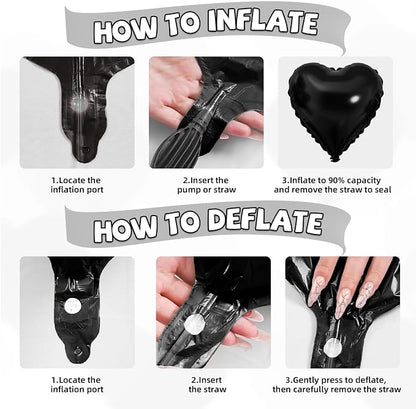 Black Heart Balloons - Image 3
