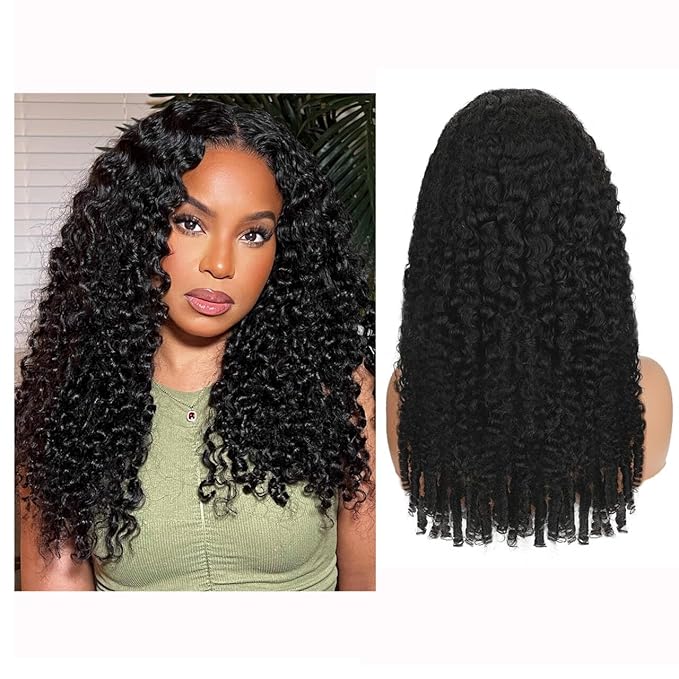 Burmese Curly Human Hair Wig with Spiral End 200% Density 360 Full HD Lace Front Wigs Human Hair Water Wave Wigs for Women 16Inch Pre Plucked with Baby Hair Tiny Knots Natural Black