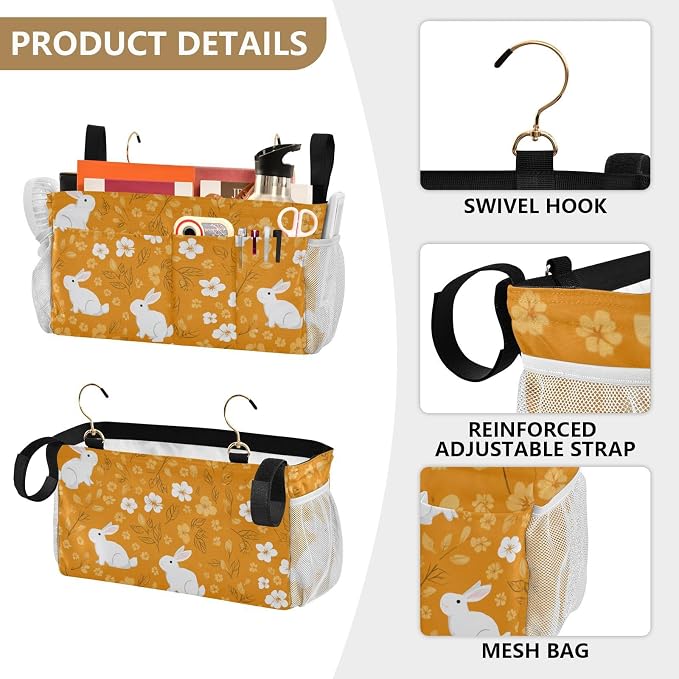 Bedside Caddy Hanging Bunk Bed Caddy Bed Organizer Hanging Pocket - Image 5