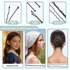 TsMADDTs Hair Pins Bobby Pins Kit with Bobby Pins Black for Women(1.37&2.36IN), Invisible Hair Nets for Ballet Bun(11.81&19.86IN), Dance Accessories Set