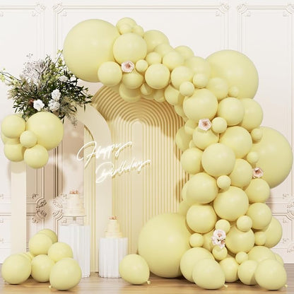 104pcs Pastel Yellow Balloon Garland Arch Kit, 18 12 10 5 Inch | Different by OWPFJG