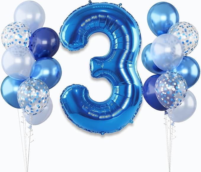 Navy Blue 3rd Birthday Balloon by Lingqiang
