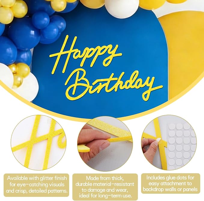 TONIFUL Happy Birthday Sign for Backdrop - Image 2