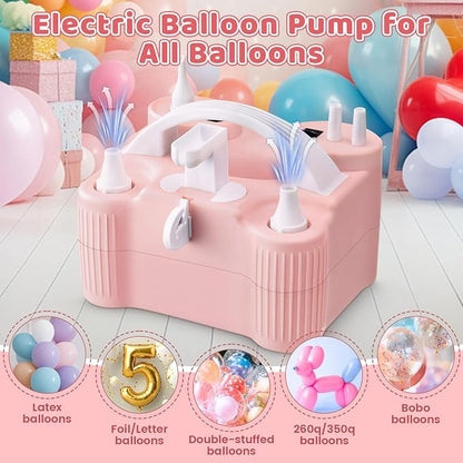 4-in-1 Electric Balloon Pump for All Balloons, Portable Dual Nozzle 600W Air - Image 2