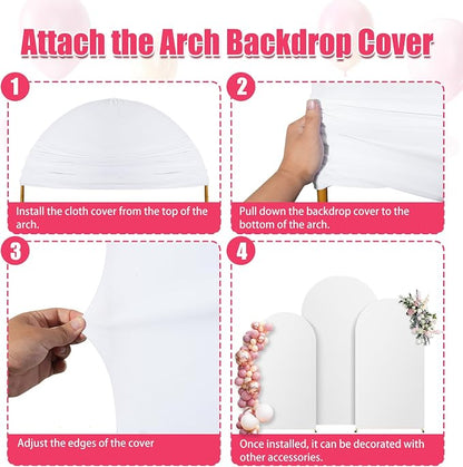 7.2FT Arch Backdrop Stand and White Cover Set, Wedding Arch Backdrop Stand | - Image 7